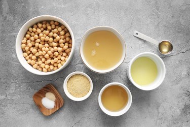 Ingredients for vegan chickpea "cheese" sauce