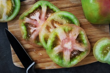 Slice green tomatoes