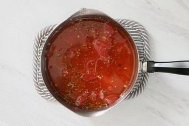 Cooking marinara sauce