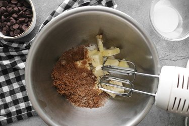 Combine softened butter and brown sugar