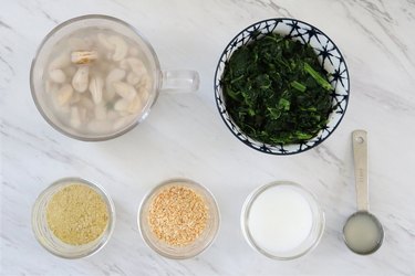 Ingredients for cashew spinach ricotta