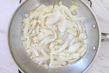 Cook garlic and onions
