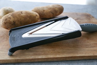 Mandolin slicer and potatoes