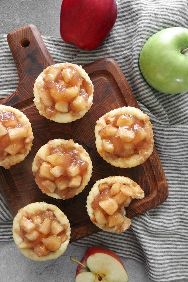 Mini caramel apple cheesecakes
