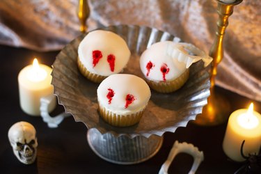 Vampire bite cupcakes