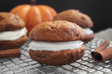 Spiced pumpkin whoopie pies with maple frosting