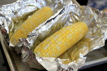 corn on the cob in the oven with tin foil