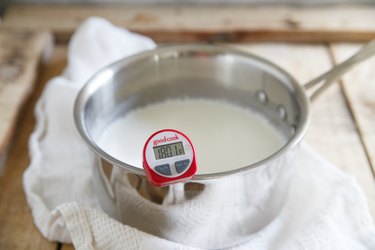 Heating milk to make Greek yogurt