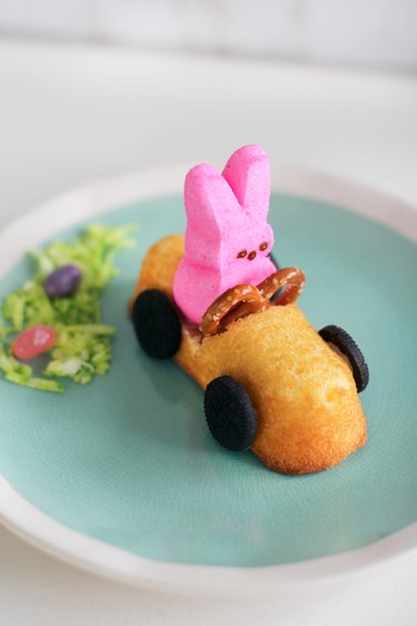 Peeps bunny race car dessert
