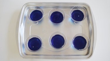 Blue jello in clear cups