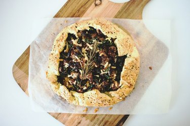 Kale and sausage galette