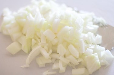 Use a sharp knife to chop the onion.