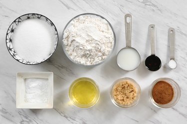 Ingredients for vegan cinnamon sugar cookies